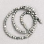 Grey Ocean Jasper Beads on String, Smooth Round, Diameter 4mm, Length 38cm+