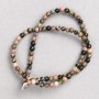 Rhodonite Beads on Fishing Line, Smooth Round, Diameter 4mm+/-, Length 38cm+