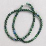 Azurite Stone Beads on Fishing Line, Smooth Round, 4mm Diameter, 38cm+ Length