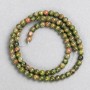 Jasper Unakite Heliotrope Beads on Nylon Thread, Smooth Round Bead, Diameter 4mm, L38cm+