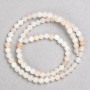 Selenite Beads on Fishing Line, Smooth Round, Diameter 4-5mm+/-, Length 38cm+