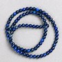 Lapis Lazuli Stone Beads on Fishing Line, Smooth Round, 4mm Diameter, 38cm+ Length