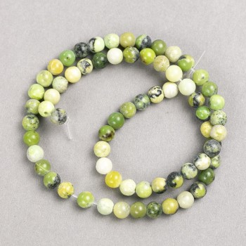 Australian Jadeite Beads on Nylon Thread, Smooth Round Bead, Diameter 6mm, Length 38cm+