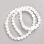 White Quartz Beads on Thread, Smooth Round, Diameter 6mm+/-, Length 38cm+