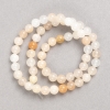 Selenite Beads on Thread, Smooth Round, Diameter 6.5mm+/-, Length 38cm+