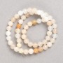 Selenite Beads on Thread, Smooth Round, Diameter 6.5mm+/-, Length 38cm+