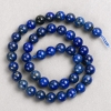 Lapis Lazuli Stone Beads on Thread, Smooth Round, 8mm Diameter, 38cm+ Length