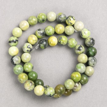 Australian Jadeite Beads on Nylon Thread, Smooth Round Bead, Diameter 8.5mm, Length 38cm+