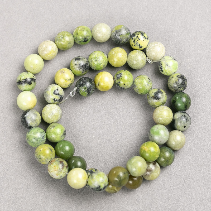 Australian Jadeite Beads on Nylon Thread, Smooth Round Bead, Diameter 8.5mm, Length 38cm+