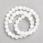 White Quartz Beads on Nylon Thread, Smooth Round, Diameter ~8mm, Length 37cm+