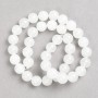 White Quartz Beads on Thread, Smooth Round, Diameter 10mm+/-, Length 38cm+