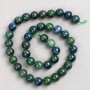 Azurite Stone Beads on String, Smooth Round, Diameter 10mm, Length 38cm+