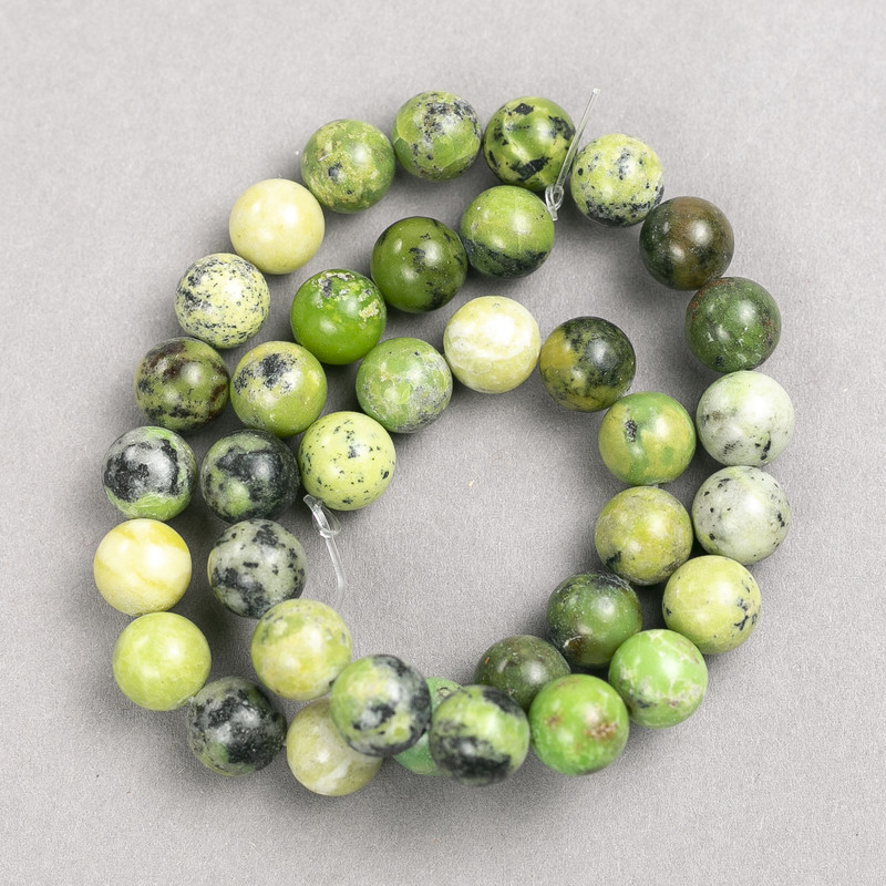 Australian Jadeite Beads on Nylon Thread, Smooth Round Bead, Diameter 10.5mm, Length 38cm+
