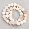 Selenite Beads on Thread, Smooth Round, Diameter 10mm+/-, Length 38cm+
