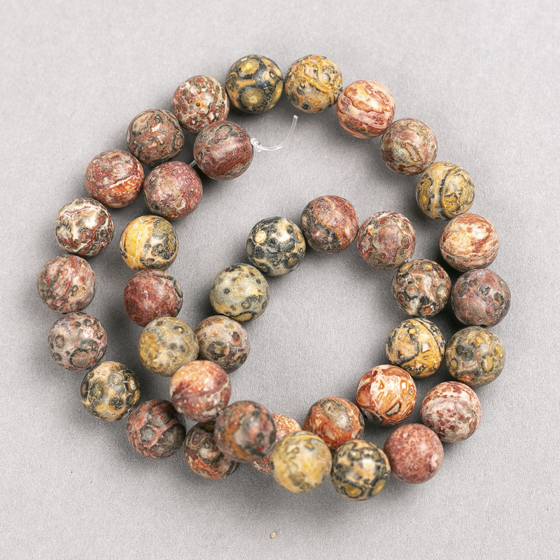 Leopard Jasper Beads on String, Smooth Round, Diameter 10mm+/-, Length 38cm+