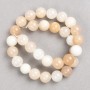 Selenite Beads on Thread, Smooth Round, Diameter 12mm+/-, Length 38cm+