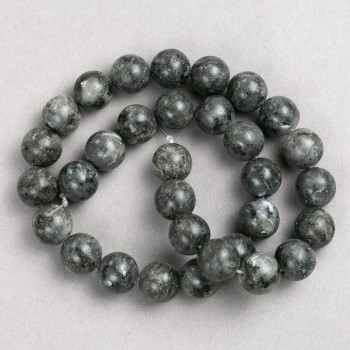 Black Lavrikite Beads on String, Smooth Round, Diameter 12.5mm+/-, Length 38cm+