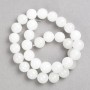 White Quartz Beads on Thread, Smooth Round, Diameter 12mm+/-, Length 38cm+