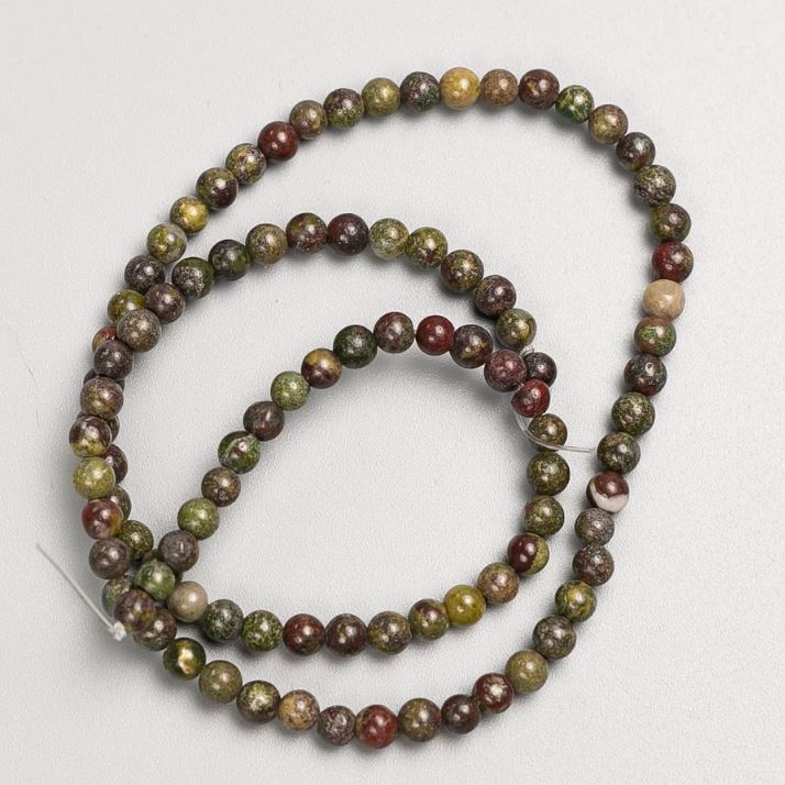 Beads on Strand, Natural Stone Dragon Blood Jasper, Smooth Round, Diameter 4.5(+-)mm, Length 40(+-)cm