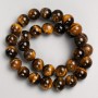 Beads on Strand, Natural Stone Tiger's Eye, Diameter 12(+-)mm, Length 38cm+