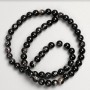 Beads on Strand, Natural Stone Black Agate, Smooth Round, Diameter 6(+-)mm, Length 37cm+