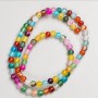 Beads on Fishing Line Natural Stone Multicolour Agate, Smooth Round Bead, Diameter 4.5mm+-, Length 36cm+