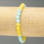 Elastic Bracelet Aquamarine & Citrine (Imitation Acrylic), Diameter 6.5mm+-, Length 18cm+