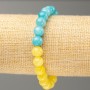 Aquamarine & Citrine Elastic Bracelet (Imitation Acrylic), Bead Diameter 8.5mm+/-, Length 18cm+