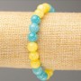 Aquamarine & Citrine Elastic Bracelet (Imitation Acrylic), Bead Diameter 8.5mm+/-, Length 18cm+