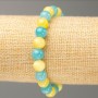 Aquamarine & Citrine Elastic Bracelet (Imitation Acrylic), Bead Diameter 8.5mm+/-, Length 18cm+