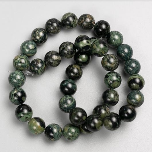 Ocean Jasper Beads on Fishing Line, Smooth Round, Diameter 10.5mm+/-, Length 38cm+