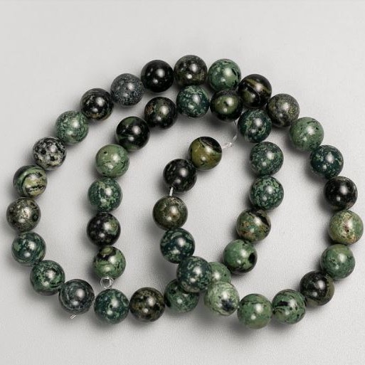 Ocean Jasper Beads on Fishing Line, Smooth Round, Diameter 8.5mm+/-, Length 39cm+