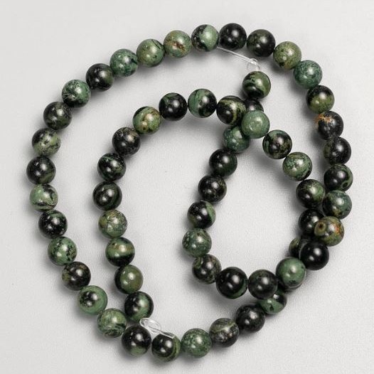 Ocean Jasper Beads on Fishing Line, Smooth Round, Diameter 6.5mm+/-, Length 39cm+