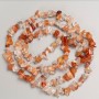 Beads on Nylon Thread, Natural Stone Carnelian Chip, D 12x7-7x3mm(+/-), Length 80cm+