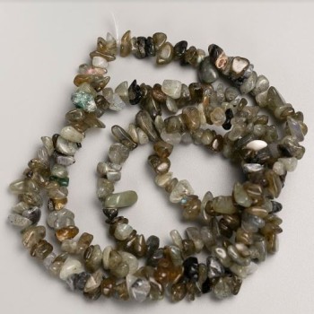 Beads on Fishing Line Natural Stone Labradorite Chips d 12x5-6x3mm(+/-), Length 80cm+