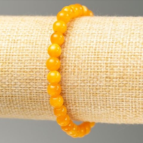 Elastic Bracelet Citrine (Imitation Acrylic) d 6.5mm+-, length 18cm+