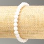 White Agate Bracelet (Pressed) Smooth Round Bead, Diameter 6mm+/-, Length 18cm+/- (Stretch)