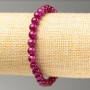 Elastic Bracelet Tinted Quartz Raspberry (Imitation Acrylic) Smooth Bead, Diameter 6.5mm+-, Length 18cm+