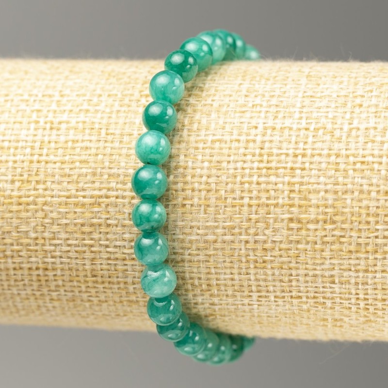 Elastic Bracelet Amazonite (Imitation Acrylic) Smooth Bead, Diameter 6mm+-, Length 18cm+