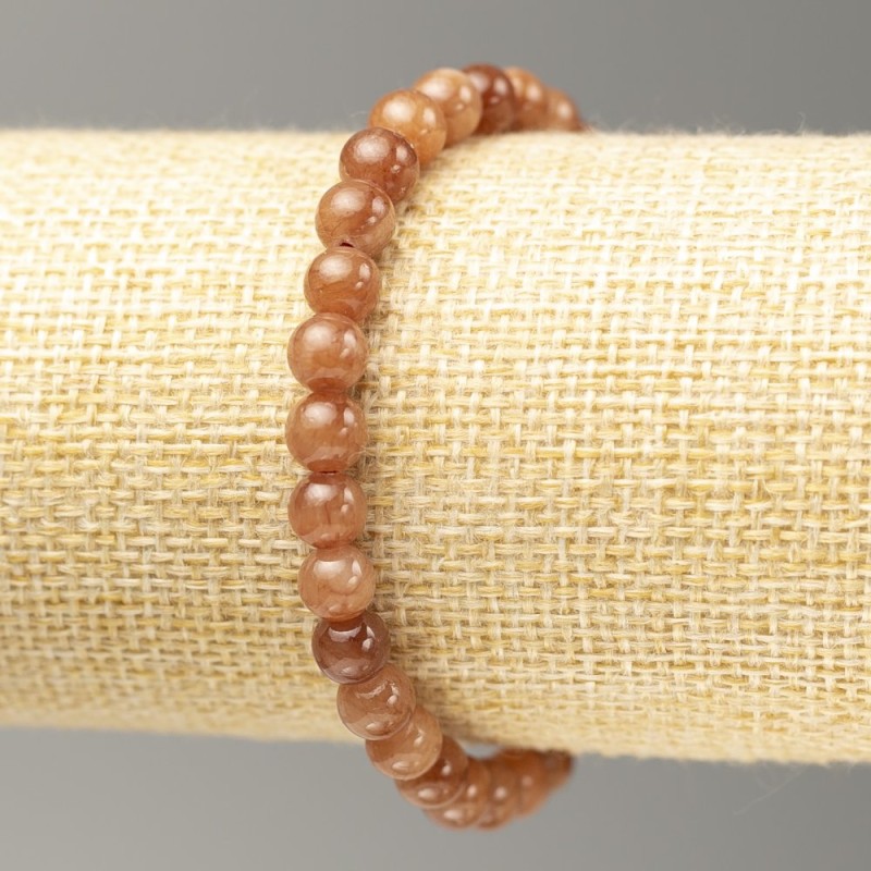 Elastic Bracelet, Selenite (faux acrylic), smooth bead, diameter 6.5mm+/-, length 18cm+