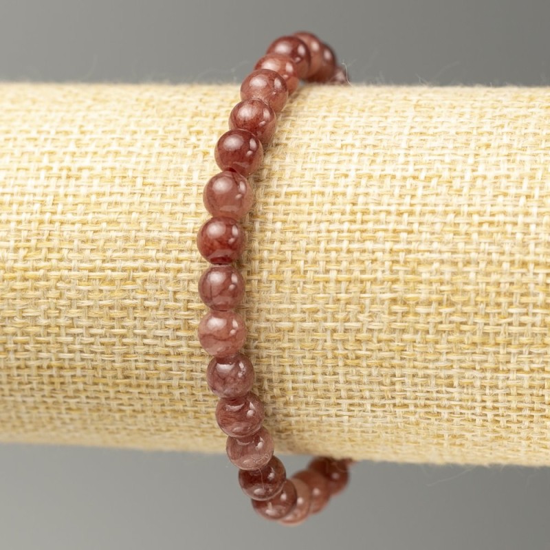 Elastic Bracelet, Selenite (faux acrylic), smooth bead, diameter 6.5mm+/-, length 18cm+