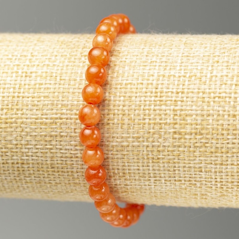 Elastic Bracelet, Citrine (faux acrylic), smooth bead d 6mm+/-, length 18cm+