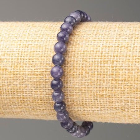Elastic Bracelet, Iolite (faux acrylic), smooth bead d 6.5mm+/-, length 18cm+