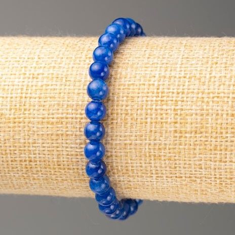 Elastic Bracelet, Lapis Lazuli (faux acrylic), smooth bead d 6.5mm+/-, length 18cm+