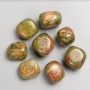 Souvenir Natural Gemstone Heliotrope Unakite, Tumbled 21x17mm (+/-), 100g Pack