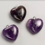 Amethyst Heart Pendant, 27x25x9mm+