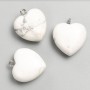 Cacholong Heart Pendant, Diameter 27x25x10mm+