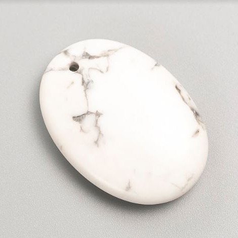 Cacholong Oval Pendant, Diameter 35x25mm