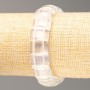 Moonstone (Synthetic) & Rock Crystal Bracelet on Elastic, Rectangular Links, diameter 15x10.5mm+-, length 18.5cm+