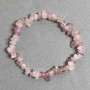 Natural Stone Bracelet Rose Quartz Chips, diameter 7x3 (+/-) mm, length 18cm